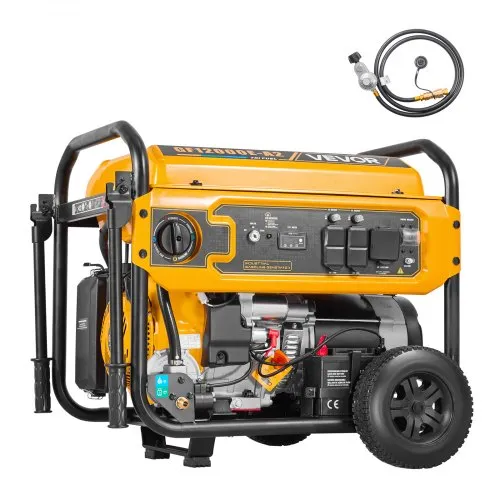 VEVOR Portable Generator, Gasoline 13500W Peak Watt, LPG 12000W Peak Watt & Natural Gas 11000W Peak Watt Tri-Fuel Generator, Home Backup Generators with Electric Start, Gas, LPG & Natural Gas Powered