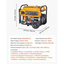 VEVOR Portable Generator, Gasoline 13500W Peak Watt, LPG 12000W Peak Watt & Natural Gas 11000W Peak Watt Tri-Fuel Generator, Home Backup Generators with Electric Start, Gas, LPG & Natural Gas Powered