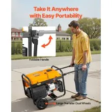 VEVOR Portable Generator, Gasoline 4650W Peak Watt & LPG 4130W Peak Watt Dual Fuel Generator, Home Backup Generators with Electric Start, Gasoline & LPG Powered, CO Sensor, 20A & 50A Outlets