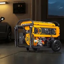 VEVOR Portable Generator, Gasoline 4650W Peak Watt & LPG 4130W Peak Watt Dual Fuel Generator, Home Backup Generators with Electric Start, Gasoline & LPG Powered, CO Sensor, 20A & 50A Outlets