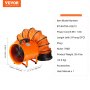 VEVOR Portable Ventilator, 203.2mm Heavy Duty Cylinder Fan with 10m Duct Hose, 145W Strong Shop Exhaust Blower 1020CFM, Industrial Utility Blower for Sucking Dust, Smoke, Smoke Home/Workplace