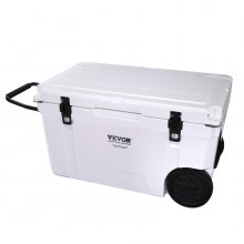VEVOR Insulated Portable Cooler with Wheels, 65 qt, Holds 65 Cans, Wheeled Hard Cooler with Heavy Duty Handle, Ice Chest Lunch Box for Camping, Beach, Picnic, Travel, Outdoor, Keeps Ice for 6 Days