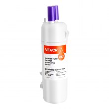 VEVOR Refrigerator Water Filter Replacement, Carbon Block Filtration for Clear Drinking Water, Certified to Reduce Chlorine, Taste & Odor, Lead, Sediments, 70+ Contaminants, White, 1 Pack