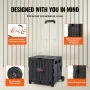VEVOR Foldable Utility Cart, 80 lbs Load Capacity, Folding Portable Rolling Crate Handcart with Durable Heavy Duty Telescoping Handle and 2 Wheels for Travel Shopping Moving Luggage Office Use, Black