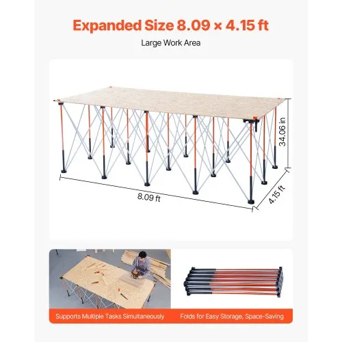 Kokkupandav töölaua raam 2445 x 1255 x 865 mm, 2724 kg — pilt 4