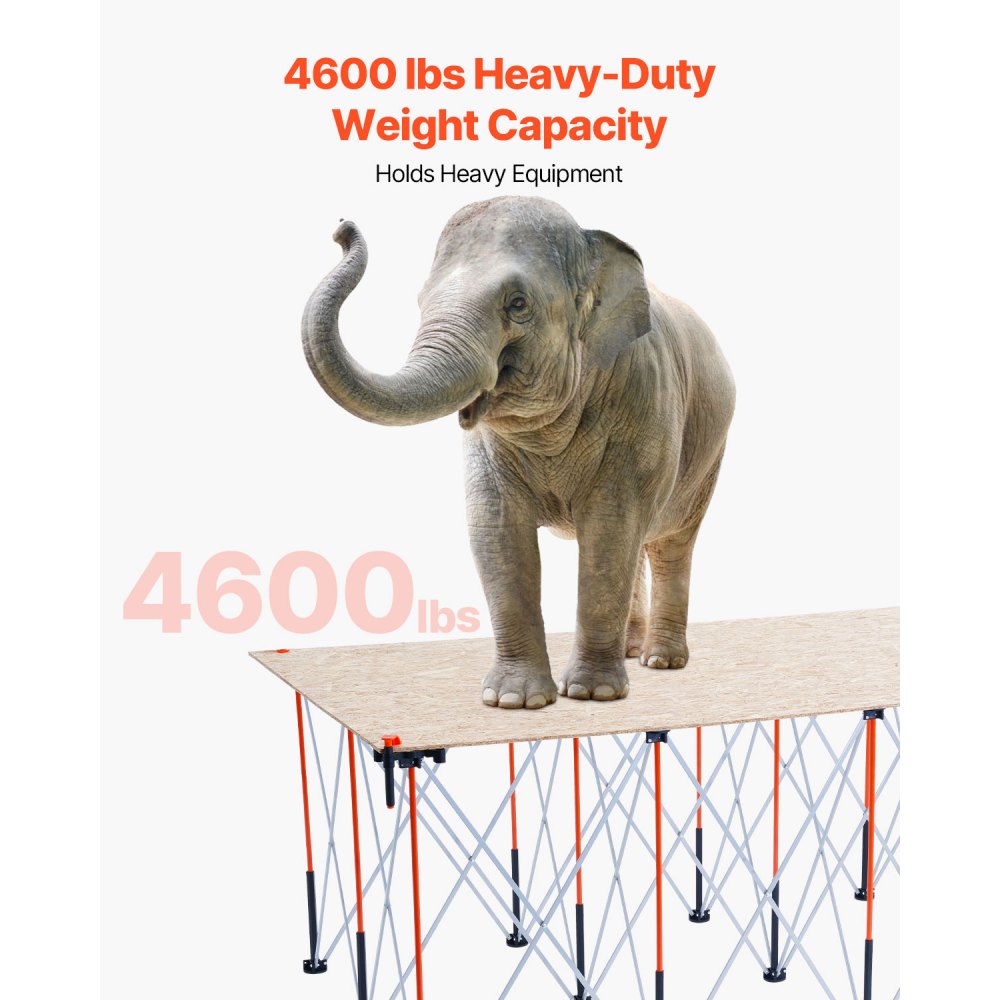 VEVOR Portable Folding Workstand, 2445 x 1255 mm Collapsible Workbench, 2724 kg Weight Capacity, No Assembly Foldable Work Stand with Storage Bag, Table Top NOT Included, for Garage Workshop Outdoor