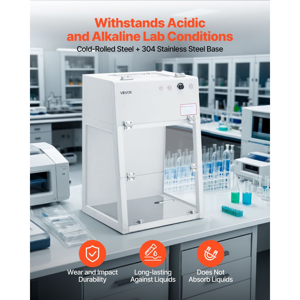 VEVOR Laminar Flow Hood, 20.08 x 20.47 x 23.62 inch Working Area Portable Clean Room, Meets ISO Class 5 Clean Room Standards, with HEPA-14 Filter and G1 Pre-Filter, for Medical and Laboratory Use