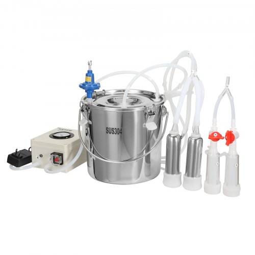 Machine à Traire Manuelle Chèvre/Mouton - Bouteille Inox 2L - Aspiration Forte - Kit Traite Portable