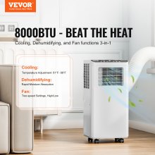 VEVOR Portable Air Conditioner 8k BTU 3 in 1 AC Cool Dehumidifier Fan 870W