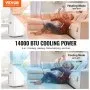 VEVOR Portable Air Conditioner 14k BTU 4 in 1 AC Warm/Cool Dehumidifier Fan