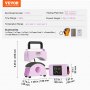 VEVOR Hat Press Machine, Mini Hat Heat Press for Caps with Integrated Control Panel, Cap Heat Press Machine with 5.9x3.15 inch Curved Heating Plate, Safety Base, and Glove, Automatic Shut-Off, Purple