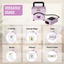 VEVOR Hat Press Machine Mini Hat Heat Press for Caps 5.9x3.15 inch Plate Purple