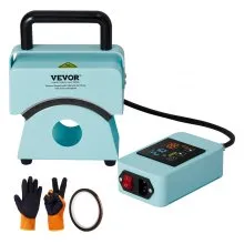 VEVOR Hat Press Machine, Mini Hat Heat Press for Caps with Integrated Control Panel, Cap Heat Press Machine with 5.9x3.15 inch Curved Heating Plate, Safety Base, and Glove, Automatic Shut-Off, Green