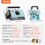 VEVOR 2 in 1 Tumbler and Hat Heat Press Machine, Mini Hat Heat Press for Caps and Hats, Tumbler Heat Press for 11-30oz Sublimation Tumblers and Mugs, Temperature and Time Control, Green