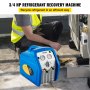 VEVOR Máquina de recuperación de refrigerante, 110 V-120 V CA 60 Hz 3/4 HP, doble cilindro sin aceite, unidad de recuperación portátil, para refrigerante líquido y vapor, aire acondicionado azul