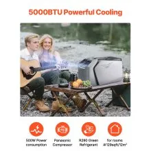 Aire acondicionado portátil de 5000 BTU para tiendas de campaña, aire acondicionado CA/CC para camping, caravanas y hogares.