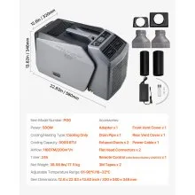 Aire acondicionado portátil de 5000 BTU para tiendas de campaña, aire acondicionado CA/CC para camping, caravanas y hogares.
