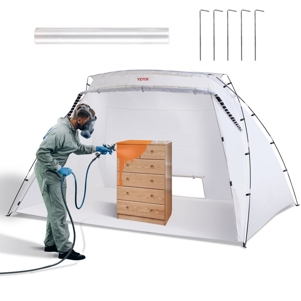 Portable Paint Tent for Spray Painting, Small Airbrush Pop-up Shelter Booth  Station Complete with Storage Bag and 3 Disposable Aprons