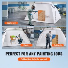 VEVOR Spray Paint Shelter, 10x7x6ft Portable Spray Paint Tent with Built-In Floor & Mesh Screen, Foldable Pop Up Paint Booth for Furniture Large DIY Hobby Tool Painting Station