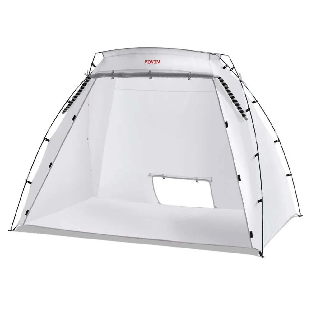 VEVOR Spray Paint Shelter, 2.3m x 1.6m x 1.6m Portable Spray Paint Tent with Built-In Floor & Mesh Screen, Foldable Pop Up Paint Booth for Furniture Large DIY Hobby Tool Painting Station
