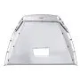 front view of VEVOR portable paint booth with white canopy and open entry, highlighting its spacious design.