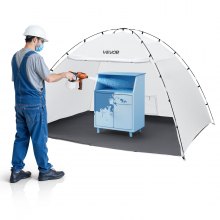 VEVOR Portable Paint Booth Tent, 115.35 x 90.55 x 74 inch Painting Tent Station, Spray Shelter with Built-in Floor & Mesh Screen, Large Space, Oxford Spray Painting Tents for Cupboard, Chairs, Tables