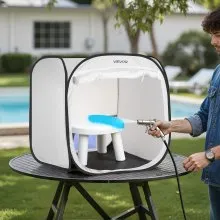 VEVOR Portable Paint Booth Tent, 28.3 x 28.5 x 29.5 inch Pop-Up Portable Spray Paint Tent with Mesh Door, Spray Painting Tents for Cabinets, Chairs, Models, Tables, Pop-Up Design, Efficient Airflow