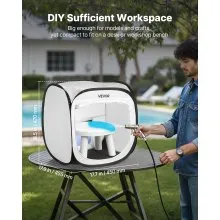 VEVOR Portable Paint Booth Tent, 15.94 x 15.94 x 16.9 inch Pop-Up Portable Spray Paint Tent with Mesh Door, Spray Painting Tents for Small Models, Sculptures, Vases, Photo Frames, Pop-Up Design