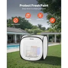 VEVOR Portable Paint Booth Tent, 15.94 x 15.94 x 16.9 inch Pop-Up Portable Spray Paint Tent with Mesh Door, Spray Painting Tents for Small Models, Sculptures, Vases, Photo Frames, Pop-Up Design