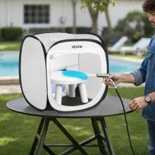 VEVOR Portable Paint Booth Tent, 15.94 x 15.94 x 16.9 inch Pop-Up Portable Spray Paint Tent with Mesh Door, Spray Painting Tents for Small Models, Sculptures, Vases, Photo Frames, Pop-Up Design