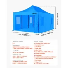 VEVOR Portable Paint Booth Tent, 231.1 x 156.7 x 70.08 inch Portable Garage Spray Tent, Waterproof Spray Booth with Foldable Frame Design & 4 Mesh Side Windows for Auto Parts, Furniture, Car Painting