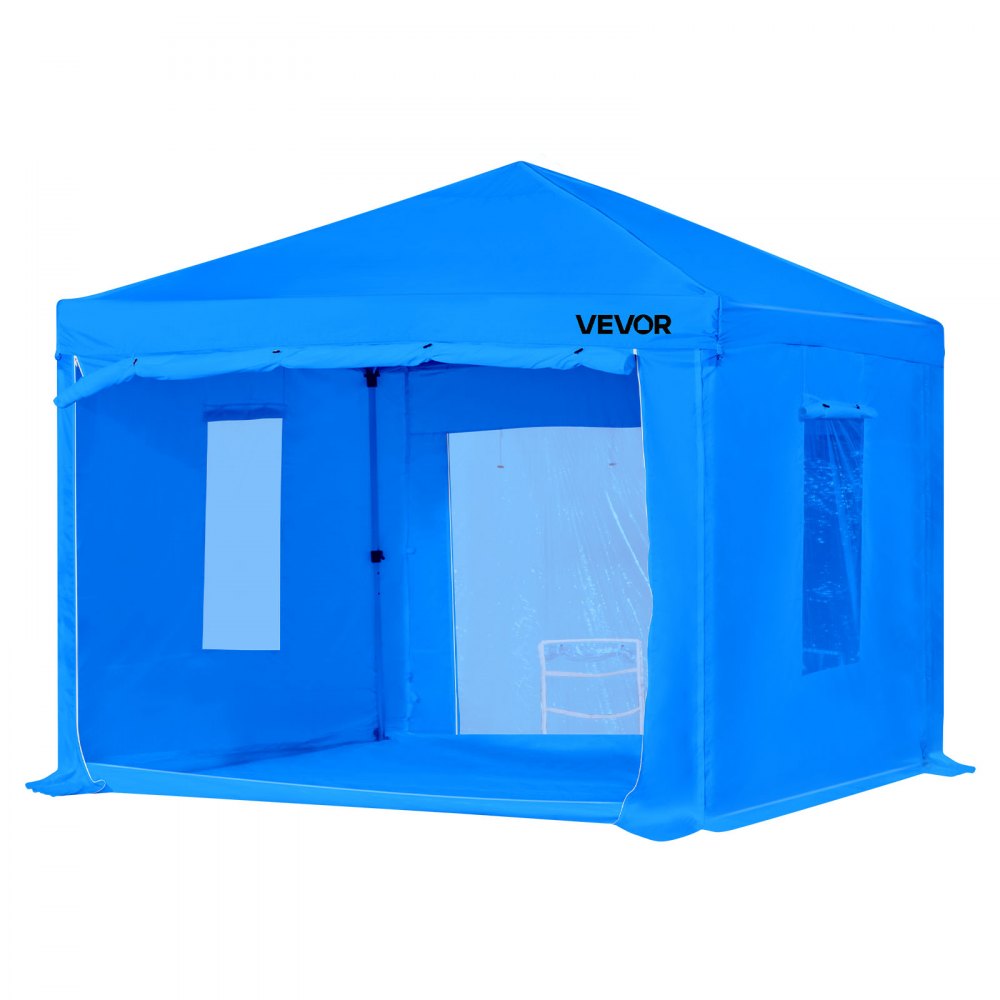 VEVOR - Carpa portátil para cabina de pintura (115,35 x 115,35 x 71,26 pulgadas), impermeable, con marco plegable y dos ventanas laterales de malla para autopartes, muebles y motocicletas.