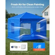 VEVOR Portable Paint Booth Tent,  115.35 x 115.35 x 71.26 inch Portable Garage Spray Tent, Waterproof Spray Booth with Foldable Frame Design & 2 Mesh Side Windows for Auto Parts, Furniture, Motorcycle