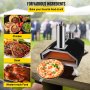VEVOR Portable Pizza Oven, Stainless Steel Pizza Oven Outdoor,12" Pellet Pizza Oven, Wood Burning Pizza Oven with Foldable Feet Portable Wood Oven with Complete Accessories & Pizza Bag for Outdoor Coo