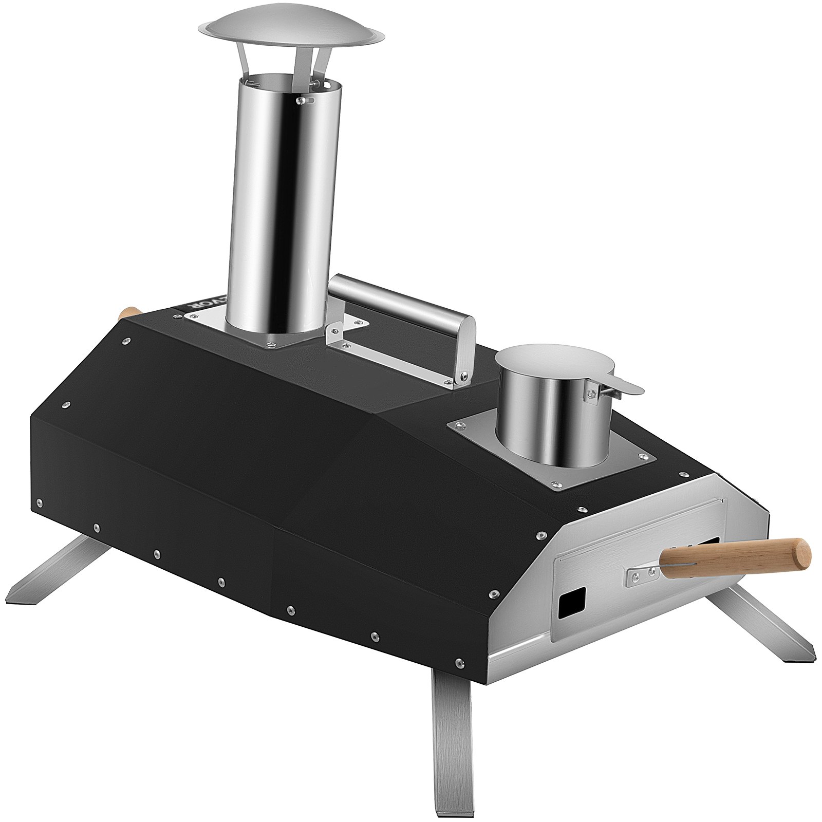 VEVOR Portable Pizza Oven, 12"Pellet Pizza Oven, Stainless Steel Pizza Oven Outdoor, Wood Burning Pizza Oven w/ Foldable Feet Portable Wood Oven w/ Complete Accessories & Pizza Bag for Outdoor Cooking
