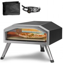 VEVOR Gas Pizza Oven, 13-inch Outdoor Pizza Oven, Thick Stainless Steel Propane Pizza Maker with Pizza Stone, Portable Outside Gas Pizza Grill for Backyard Camping Picnic, CSA Certified