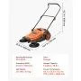 VEVOR Walk-Behind Hand Push Floor Sweeper, Manual Floor Sweeper Non-Electric with 650mm Sweeping Width, 18.9L Waste Container & Adjustable Folding Handle for Yards Walkways Patios Garages - Orange