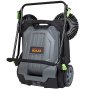 VEVOR floor sweeper with dual brushes and sturdy wheels, ideal for efficient floor cleaning.