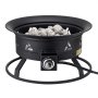 Brasero de propano VEVOR, brasero portátil de gas para exteriores de 61 cm de diámetro con tapa y piedras volcánicas, altura de llama ajustable, ideal para acampar, calentar, iluminar y reunirse, 58 000 BTU, color negro