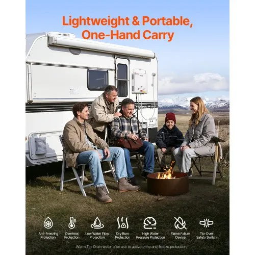 Chauffe-eau Portable AUODGDNT 6L - Sans Réservoir, Propane - Pour Camping, Van, Caravane