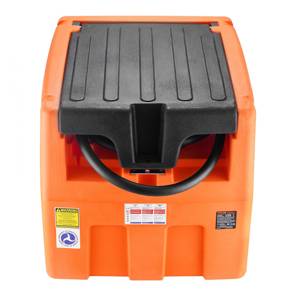 VEVOR Portable Diesel Tank, 182L Capacity, 10.6 GPM Flow Rate, Diesel Fuel Tank with Electric Transfer Pump, 4 m Hose, Auto Fueling Nozzle, Diesel Transfer Tank for Easy Fuel Transportation, Orange