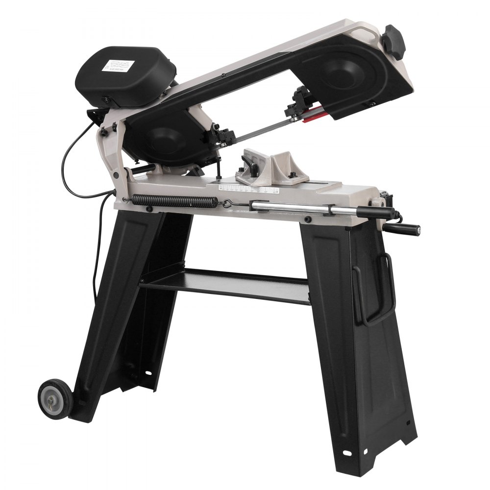 VEVOR Metal Horizontal Band Saw, 4 in x 6 in Rectangular Cutting Capacity, 110V Metal Vertical Cutting Bandsaw with 550W Motor, 0-45° Angle Adjustment, Variable Speed, for Metal, Wood, and Plastic