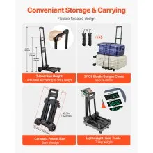 VEVOR Folding Hand Truck 290 lbs Platform Cart Dolly Trolley Cart for Moving