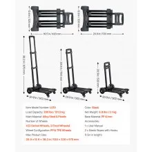 VEVOR Folding Hand Truck 290 lbs Platform Cart Dolly Trolley Cart for Moving
