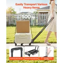 VEVOR Folding Hand Truck 500 lbs Platform Cart Dolly Trolley Cart for Moving