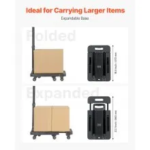 VEVOR Folding Hand Truck 500 lbs Platform Cart Dolly Trolley Cart for Moving