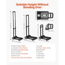 VEVOR Folding Hand Truck 110 lbs Platform Cart Dolly Trolley Cart for Moving