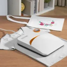 VEVOR Heat Press Machine, 7x6 inches Portable Shirt Printing Multifunctional Sublimation Transfer Heat Press Machine Teflon Coated, Easy Iron-on Press for T-shirts/Bags/HTV/Pillows Vinyl Projects
