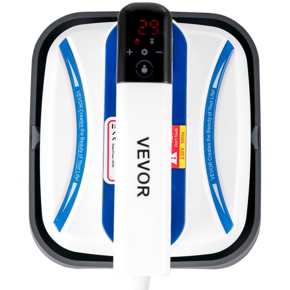 Prensa térmica VEVOR de 18 x 20 cm, 800 W, 0-200 °C, pantalla táctil de alta sensibilidad, doble tubo de calentamiento, portátil, para camisetas, con función de vibración.