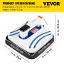 VEVOR Portable Heat Press 10x10 Inch Easy Press with Complete Tool Carrying Case Mini Heat Press Machine for T Shirts Bags and Small HTV Vinyl Projects(Blue)